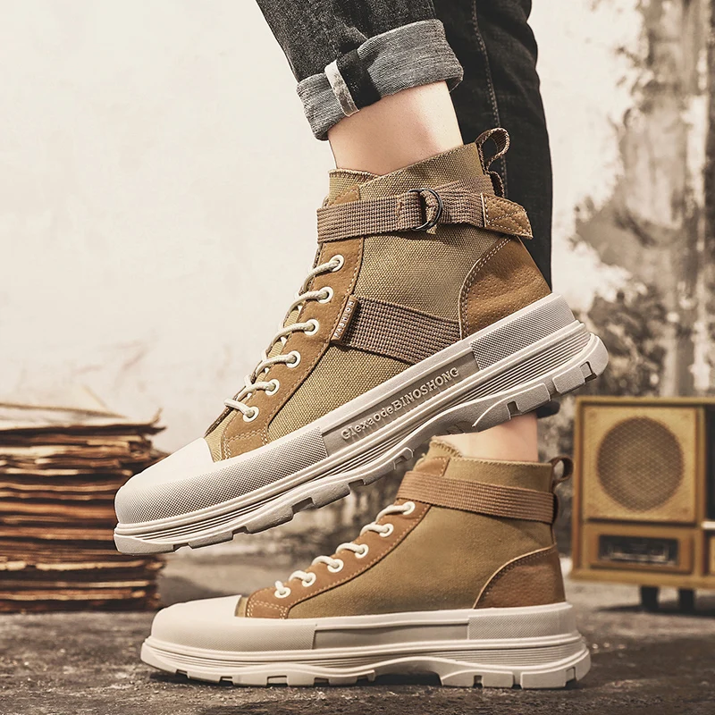 

2020 Men's Casual Boots Outdoor Sneakers Martin Ankle Boots Zapatillas Hombre High Quality Mesh Men Shoes Chaussure Homme Shoes