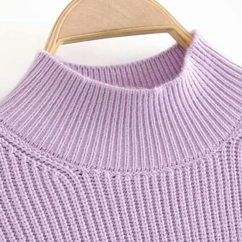 Winter women turtleneck sweater long sleeve knitted pullovers female elegant pull femme casual purple warm jumper tops 2019 | Женская