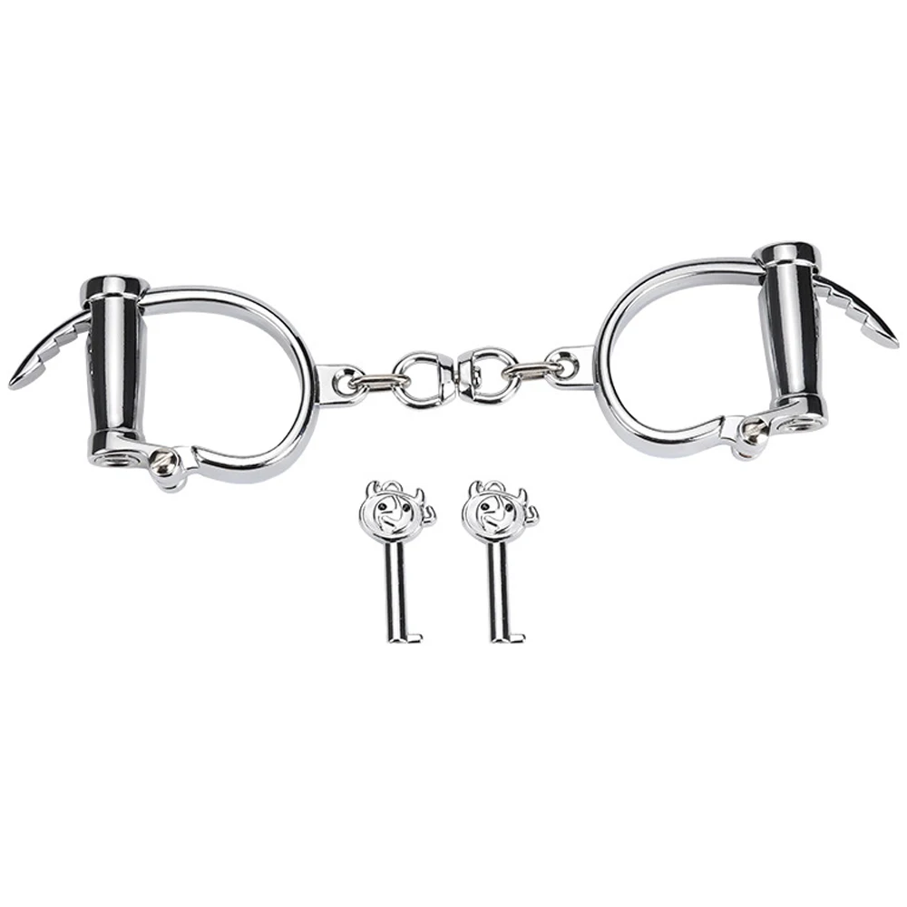 Stainless Steel Handcuffs Horseshoe Ankle Restraints Fetish Slave Metal Wrist Cuffs Couple Bondage Sex Toys For Women | Красота и