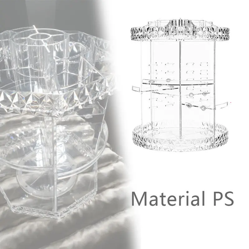 Вращающийся на 360 градусов контейнер для хранения косметики Прозрачный Женский