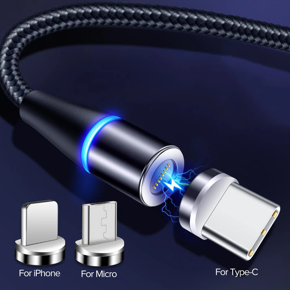 Магнитный USB кабель 1 м зарядный USB кабель Магнитный зарядный Micro USB кабель для мобильного телефона USB шнур