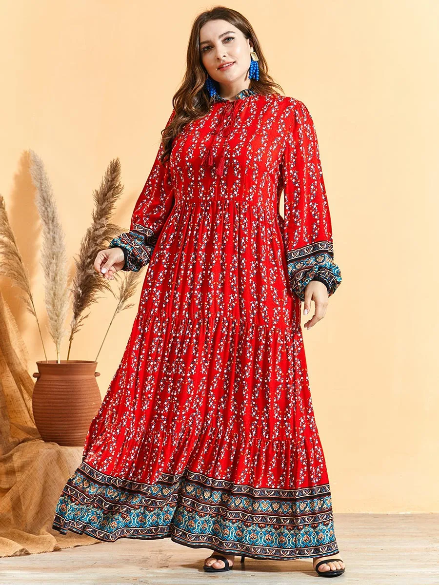 

Turkey Muslim Women Bohomian Dress Abaya Ramadan Maxi Long Dresses Islamic Clothing Eid Musulman Hijab Moroccan Kaftan Vestidos