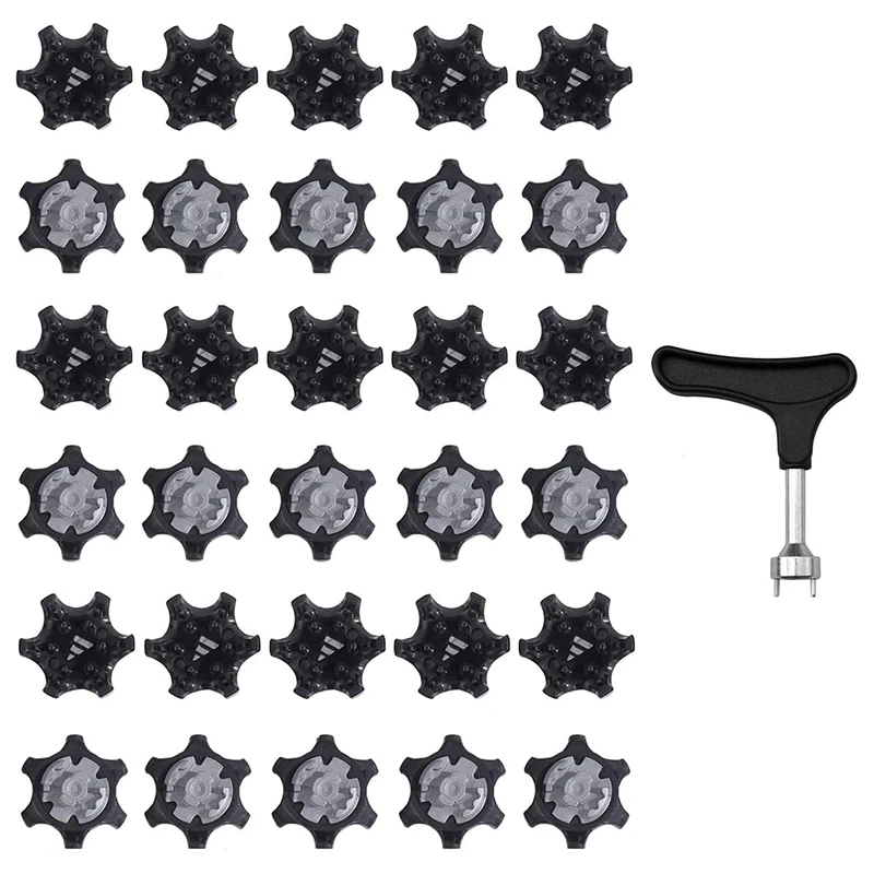 

New Sale 30PCS Easy to Change Studs, Universal Anti Skid Golf Shoes,with Golf Spike Wrench,Golf Shoe Spikes Replacements Part