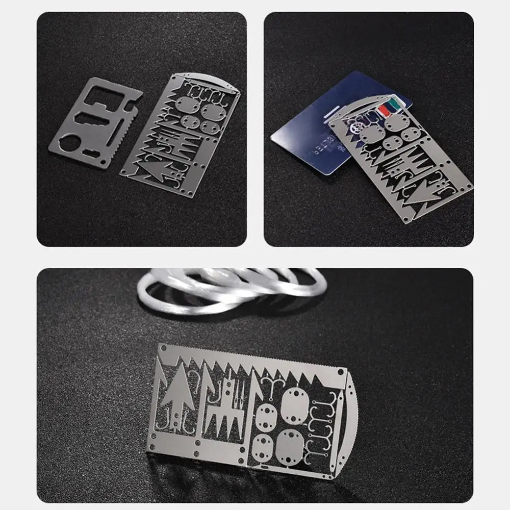 Карточка для выживания 12 в 1 Мультитул карманный нож рыболовный крючок вилка пила