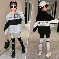 2021 new cotton spring autumn girls clothing sets sports kids teenagers hooded suit two piece%c2%a0sweatshirts pants high quality