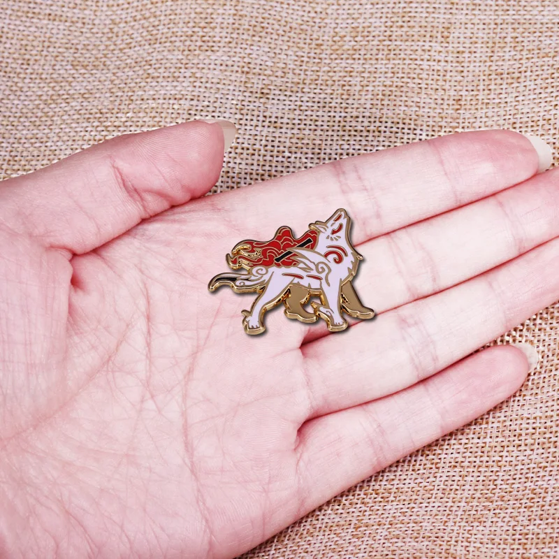 Okami Amaterasu Pin видеоигра Fandom художественное дополнение | Украшения и аксессуары