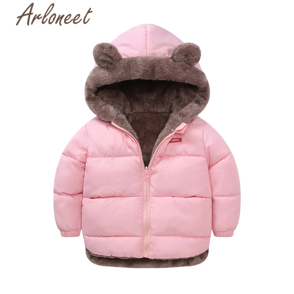 ARLONEET/пальто; пальто с капюшоном для маленьких девочек; зимнее плотное пальто для мальчиков; куртка на молнии; Верхняя одежда; детская парка; хлопковая ветрозащитная верхняя одежда