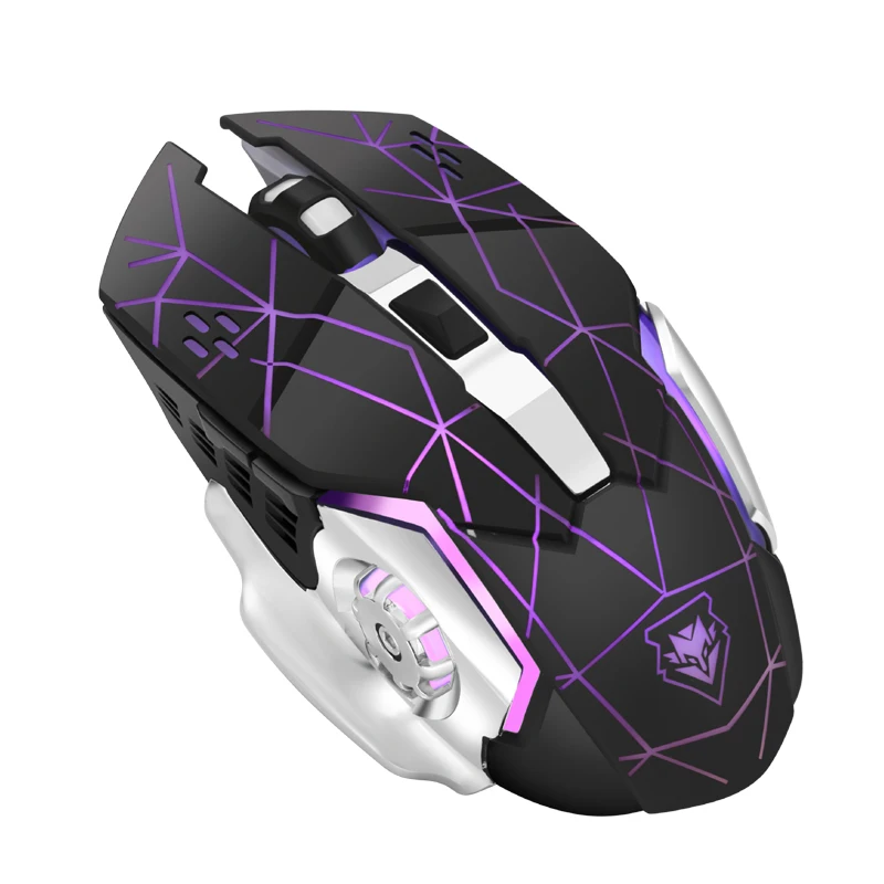 Black 02 Новая беспроводная мышь, зарядка, игровая мышь, бесшумная мышь с подсветкой, механический эргономичный оптический компьютер, аксессуары для ПК и ноутбука - Цвет: Black 02