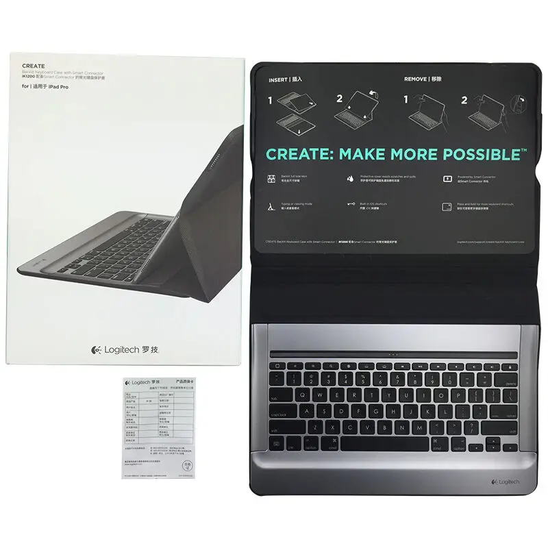 Чехол для клавиатуры с подсветкой от logitech CRATE с технологией смарт-коннектора и держателем для карандашей Apple для iPad Pro 12,9 дюймов, новинка iK1200