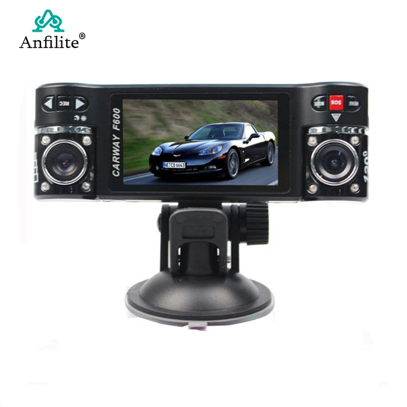 Carway F600 Автомобильный видеорегистратор 2," TFT lcd HD 1080P Двойная камера с поворотным объективом для вождения автомобиля Цифровая видеокамера ночного видения