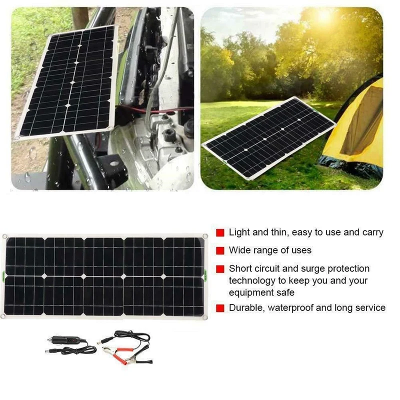 Высокая эффективность Панели солнечные Портативный 100W12V5V мобильный телефон QC3.0