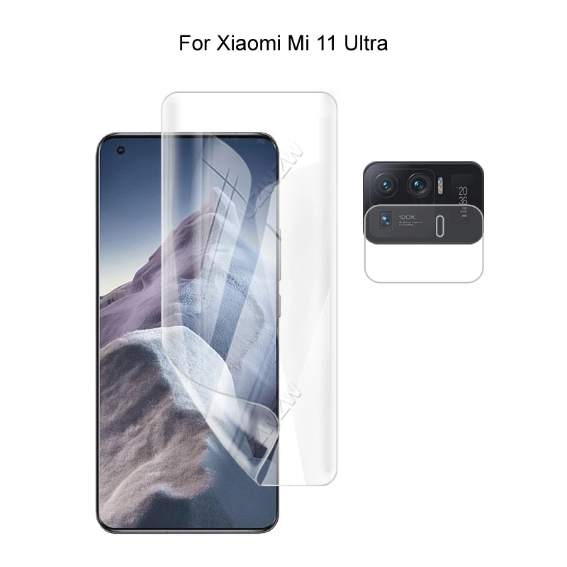 

For Xiaomi Mi 11 Ultra Camera Protection & Screen Protector HD Hydrogel Film Soft 3D Full Cover Curved Guard