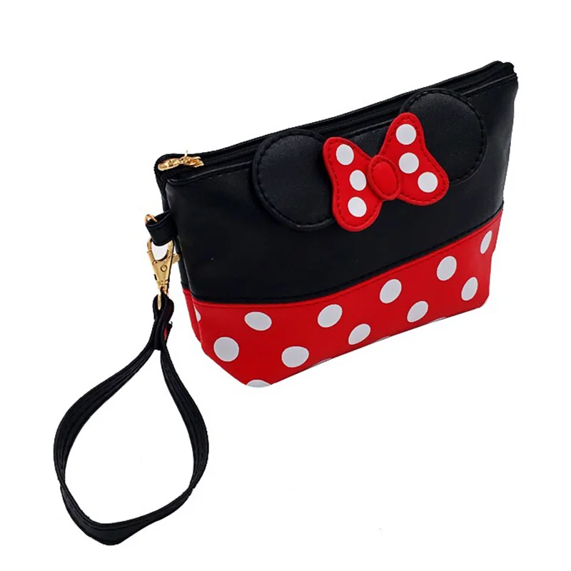 Кошелек для монет Disney Minnie дорожная косметичка чехол косметики с бантом Женская