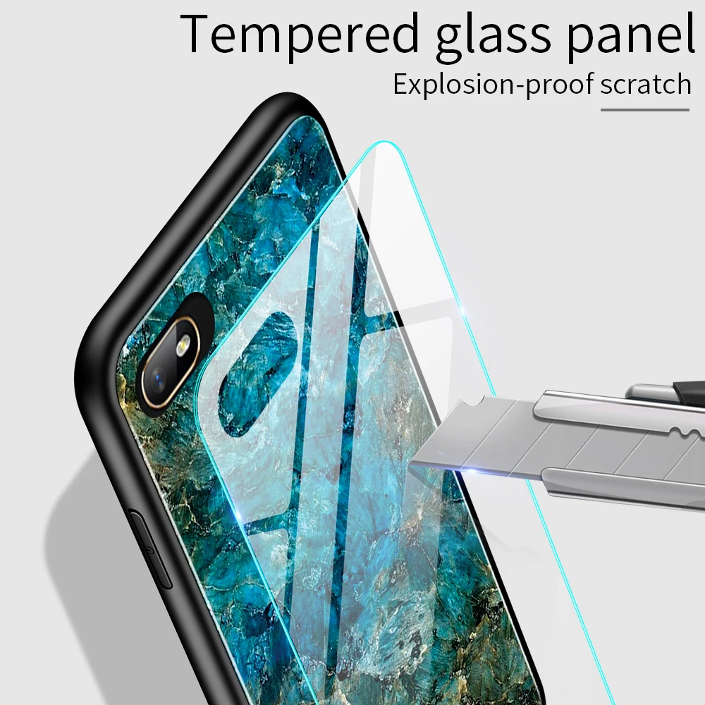 Oppo Realme 5 Redmi 3 Pro Чехол класса люкс Мрамор зерна градиент прочное защитное Стекло