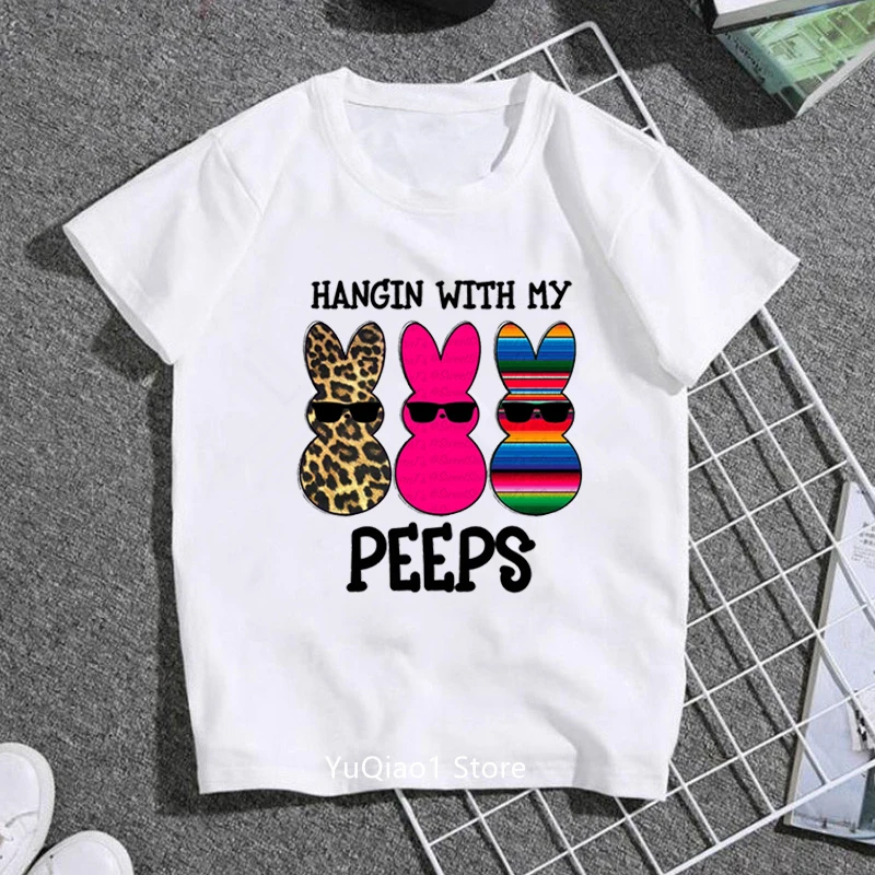 Camisetas con estampado de conejos y leopardo para ni&ntilde;os, ropa bonita para beb&eacute;s, Top blanco de verano, Camiseta c&oacute;moda, camiseta divertida-2