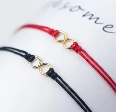 Ретро 1 шт. 100% реальные Двухрядный красный и черный шнур вечная