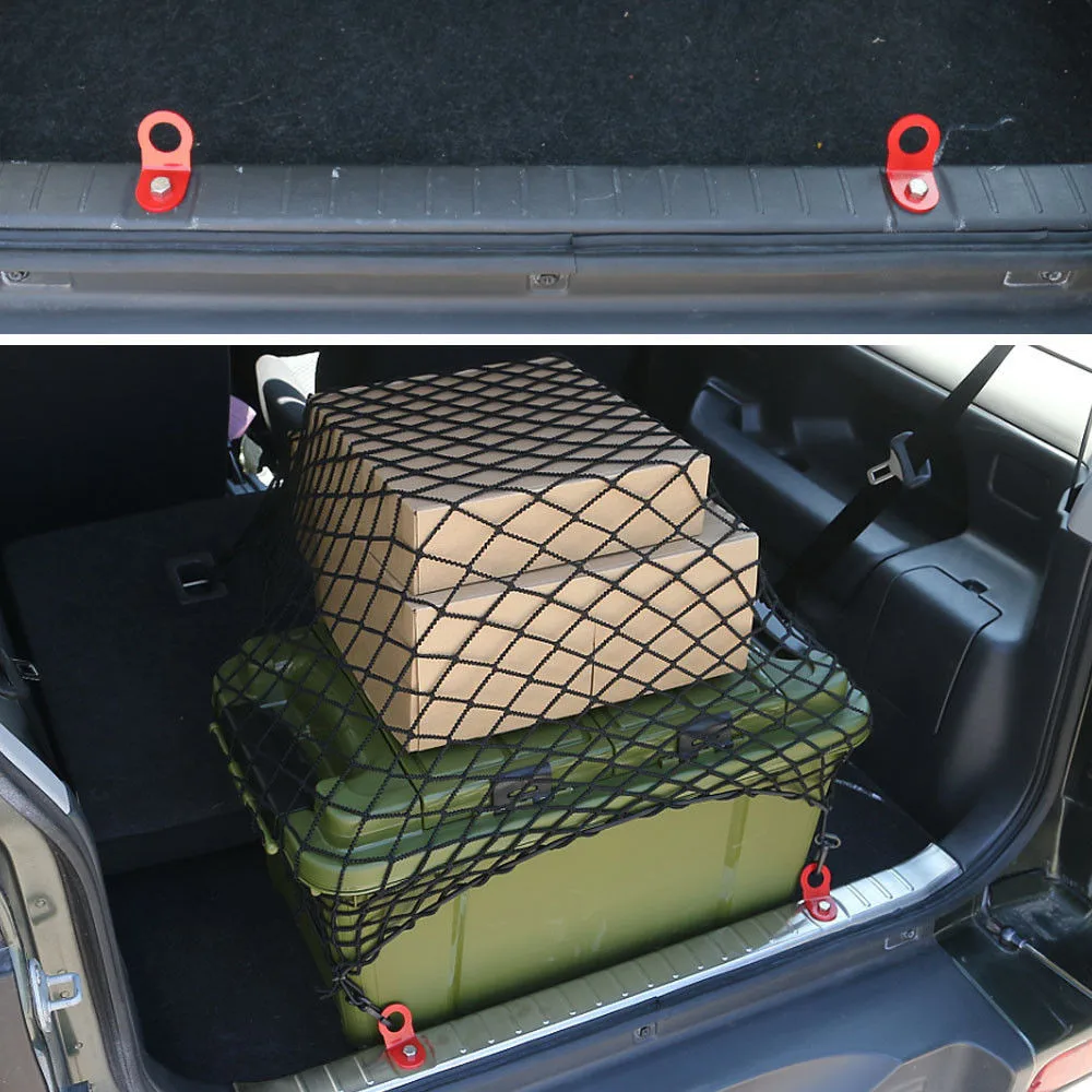 Сетка для груза багажника Sansour Metal Auto Tail Rear Trunk Cargo Luggage Net Lock Hook Floor Hooks For Suzuki Jimny 2007-2015 Interior Car Accessories.