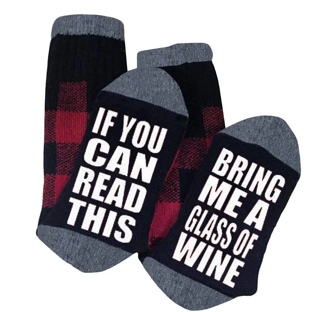 

Unique Nature 1 Pair Funny Couple Socks Stylish Wine Sock If You can read this Bring Me a Glass of Wine Unisex Valentine Sock