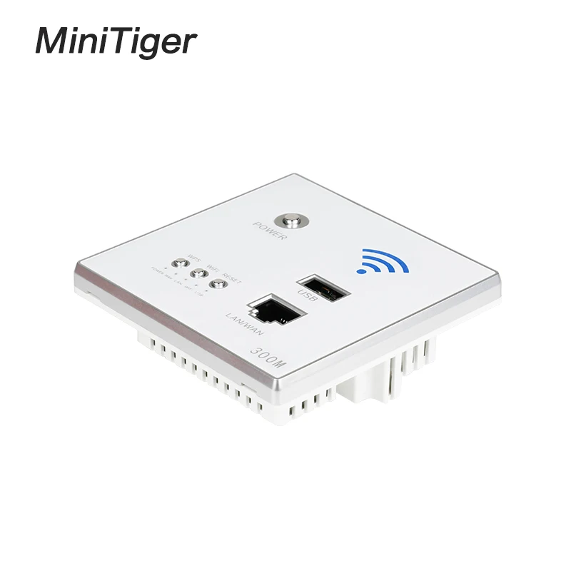 Minitiger черный 300 м настенный встроенный беспроводной AP маршрутизатор usb порт для