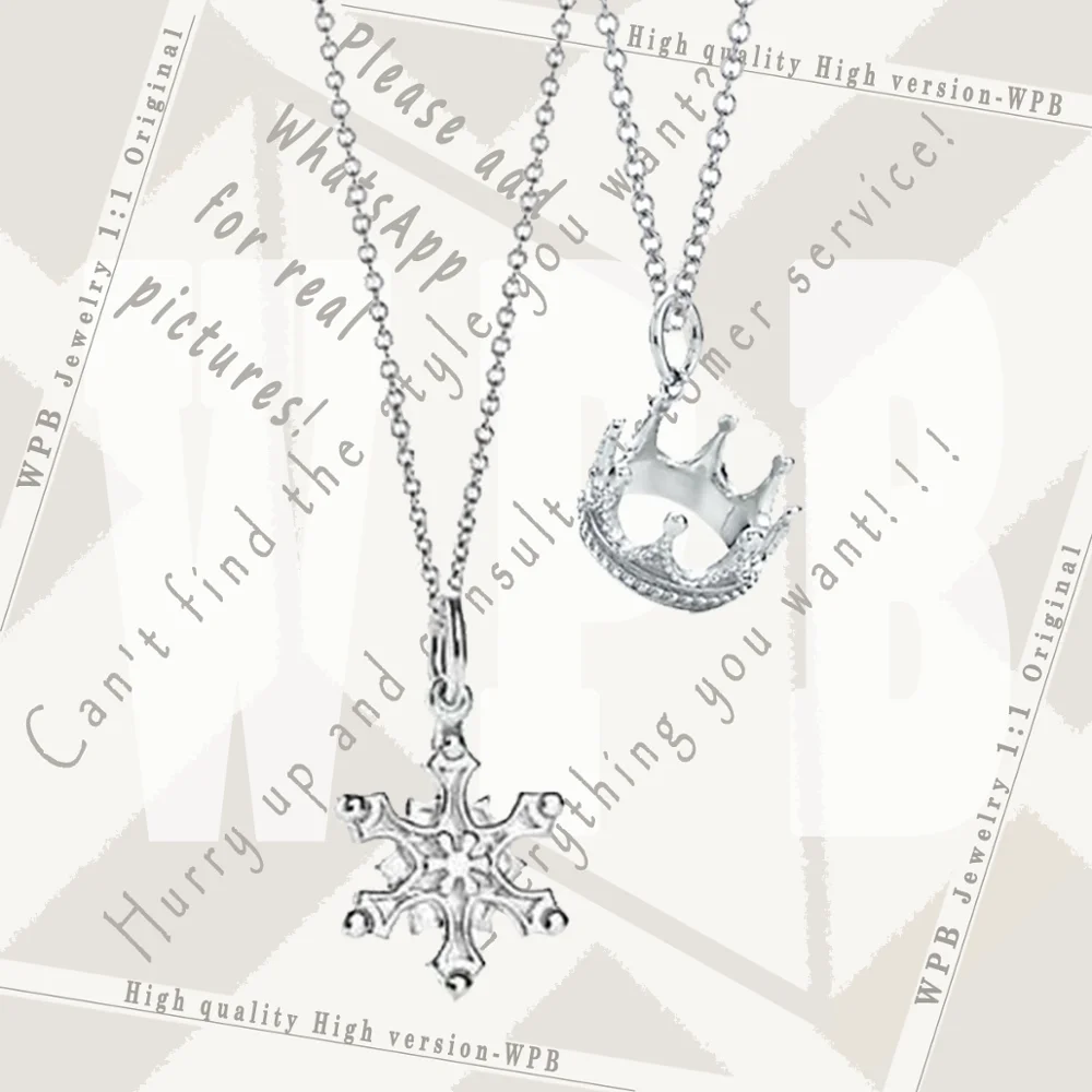 

WPB100%925Necklaces high quality version TIFN original 1:1 "Crown and Snowflake Pendant" Women Necklaces