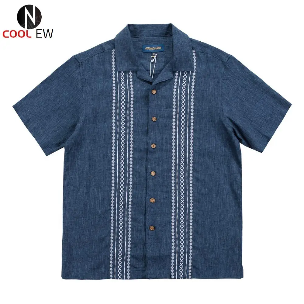 

Read Description ! Asian Size Vintage Looking Shirt Mans Linen Embroidery Shirt