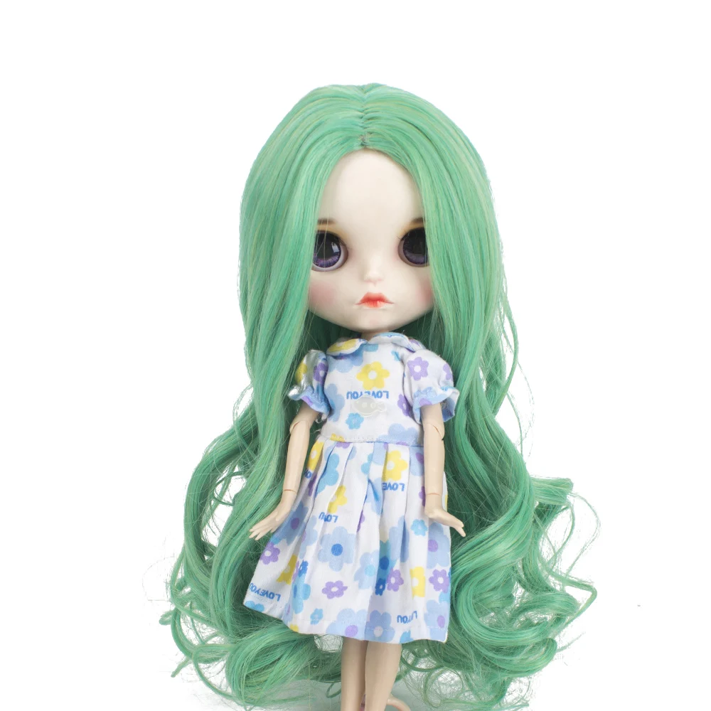

Wigs only!! Sweet Full Doll Wig Hairpiece Curly Hair 27-28cm for 1/6 Blythe Dolls Colorful Dolls Wigs Brick Dolls Accessories
