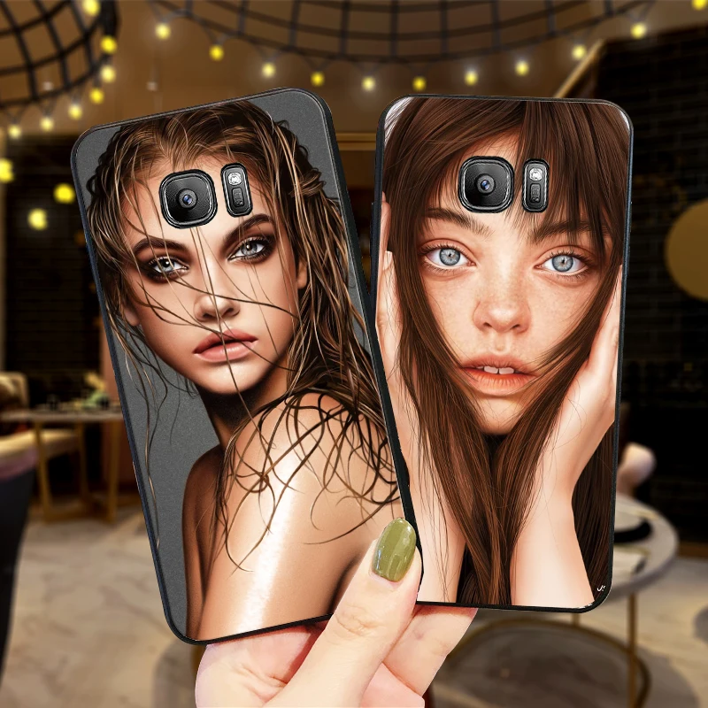 for Samsung A3 A5 A6 A7 A8 A9 A10 A20 A30 A40 A50 A60 Plus Cover pretty girl Silicon Coque Capa | Мобильные телефоны и