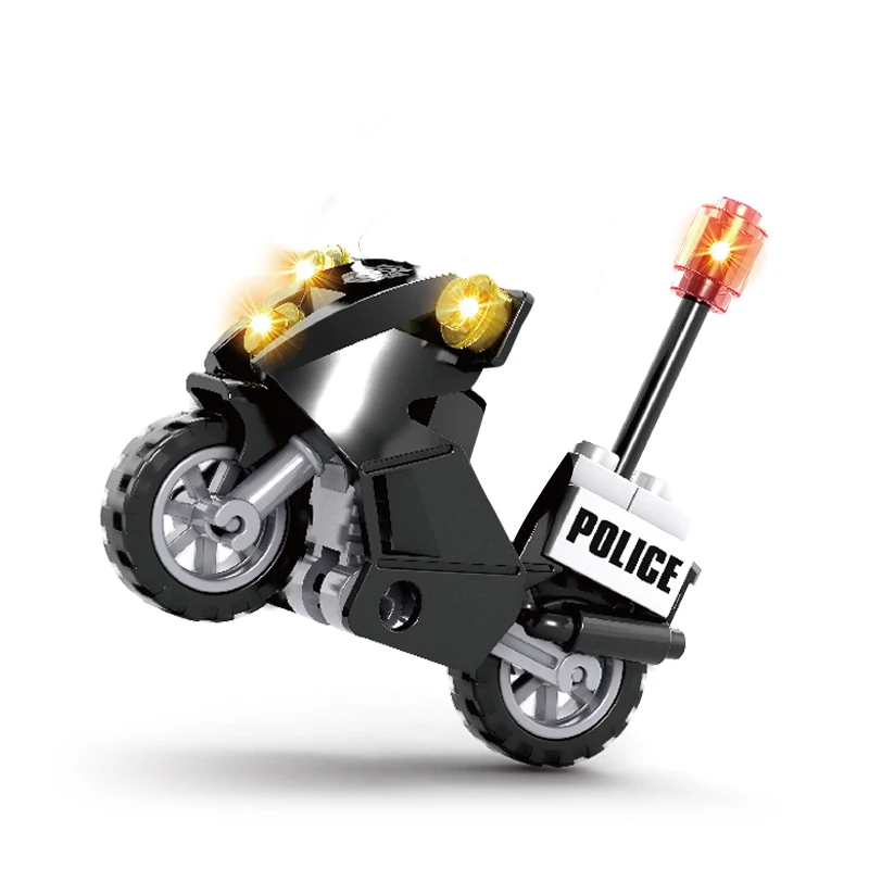 Конструктор AUSINI Городская полиция мотоцикл игрушки для детей офицер