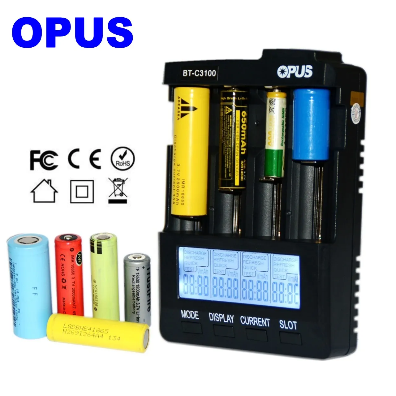 Opus BT-C3100 V2.2 цифровой интеллигентая (ый) 4 слота ЖК-дисплей Батарея Зарядное