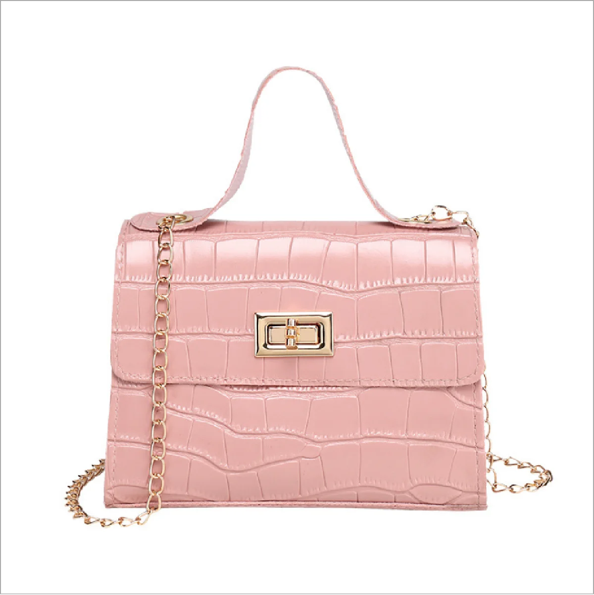 

Stone pattern small bag, shoulder messenger bag, chain bag 2021 new trendy Japanese and Korean mini square bag fashion lady wall