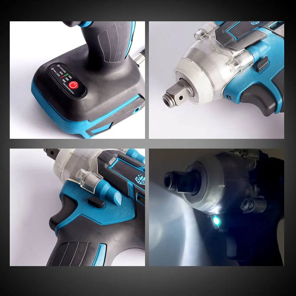 

320n.M Cordless Brushless Electric Impact Wrench Socket Wrench Li-ion Battery Hand Drill Installation For Makita 18V Battery