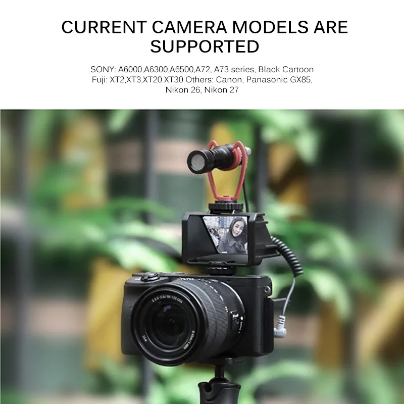 

Vlog Selfie Flip Screen with Cold Shoe for Mirrorless Camera for Video Youtube photo studio photography accessories
