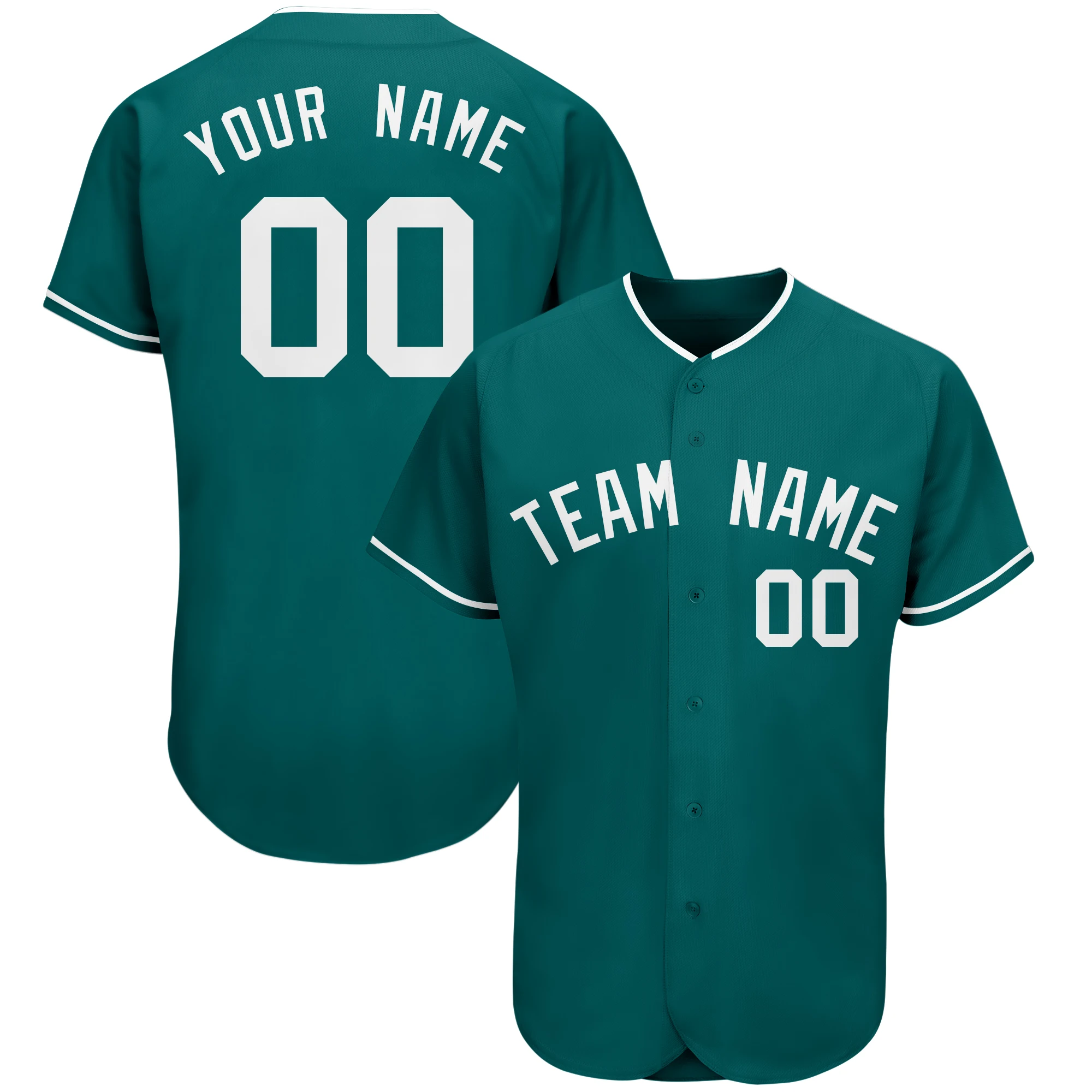 Customized Baseball Jersey V-neck Button-down Print Team Name/Number Cool Breathable Shirts for Boy/Girl/Kids Big Size Outdoors