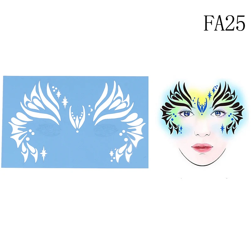 Мягкий трафарет под краску для тела глаз многоразовый шаблон рисования