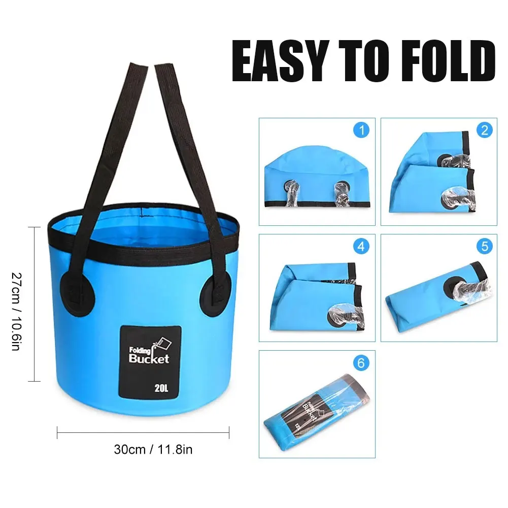 

5M Wire DC12V Car Shower Portable Outdoor Shower Nozzle Convenient for Camping and Bathing With 20L Folding Bucket Set Outdoor