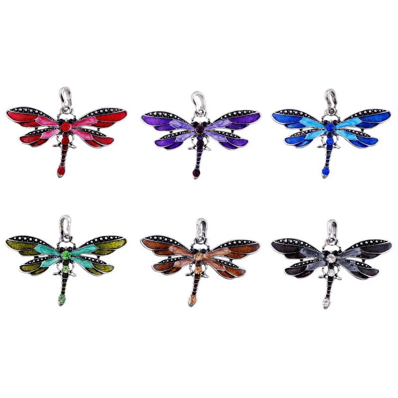 CdyBox Женский Кристалл Стрекозы Кулон Длинный свитер цепь Красочные Творческие