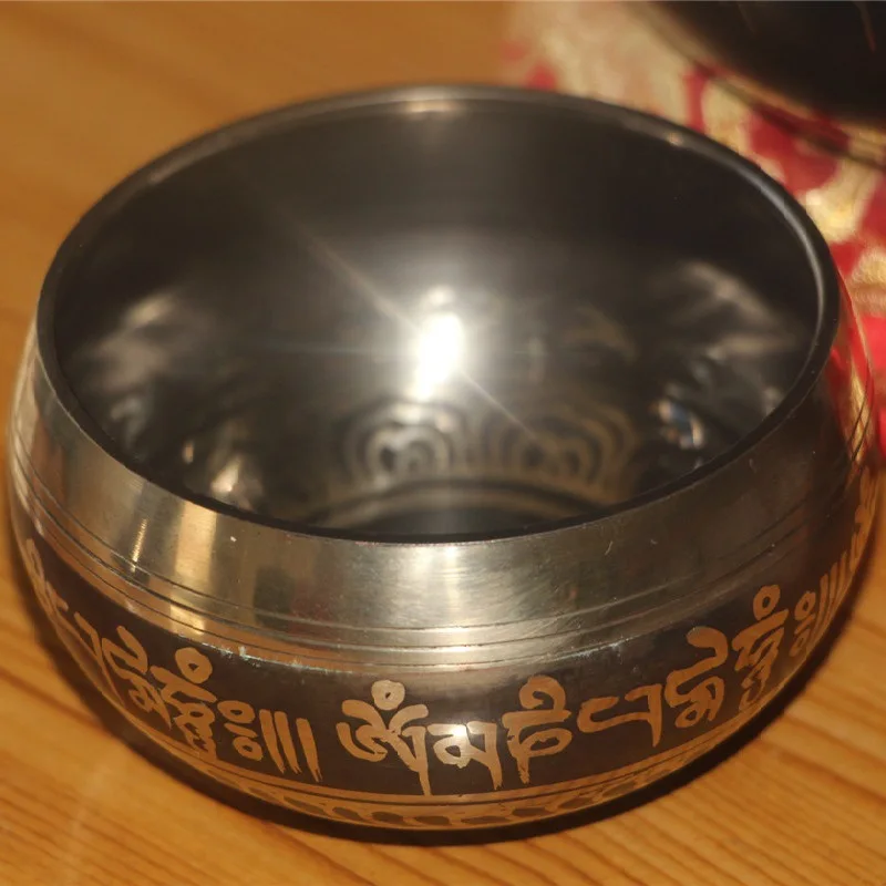 Тибетская Поющая чаша в комплекте с двойной поверхностью молоток и шелковая