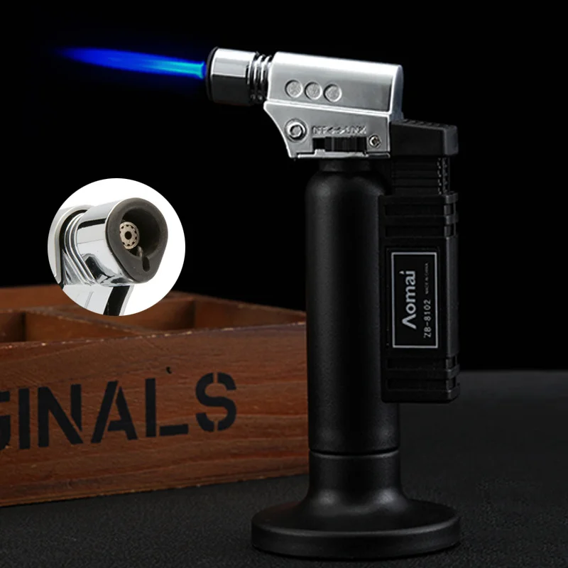 

Metal Spray Gun Straight Into The Lighter Welding Torch Inflatable Outdoor Barbecue Kitchen Turbine Windproof Torch Lighter Cool