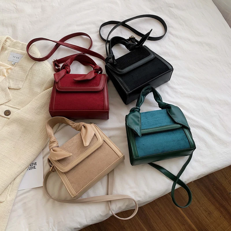 

2019 Winter New Women Shoulder Bag Designer High Quality Suede Leather Messenger Bags Fashion Solid Color Buckle Luxury Handbags