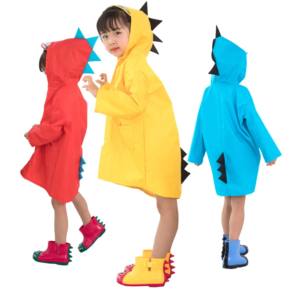 

Cartoon Dinosaur Baby Raincoat Waterproof Children Rain Coat Boys Girls Raincoats for Kindergarden Student Rainwear 2-7 Years