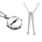 Ожерелье унисекс из нержавеющей стали мужское, цепочка с подвесками в стиле джаз, барабан и барабан в стиле хип-хоп, наклейка ожерелье цвета серебро, ювелирные изделия