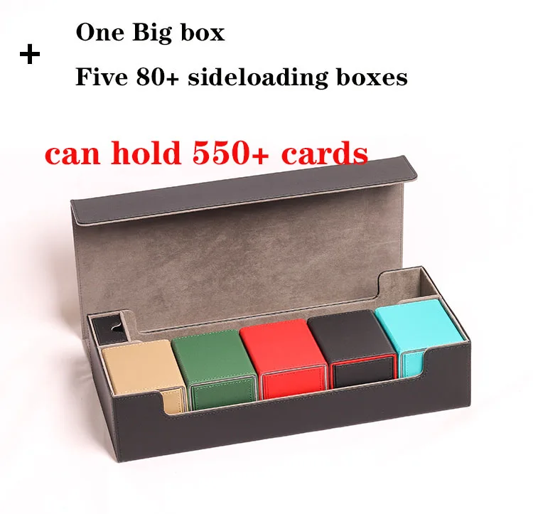 Большой черный чехол для карт палубный ящик хранения с 5 небольшими коробками