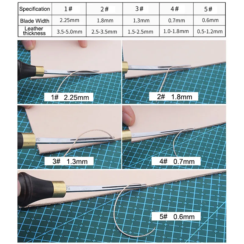 

DIY Leathercraft Edge Beveler Wood Handle Edge Cutting Skiving Beveling Leather Craft Tools MDJ998