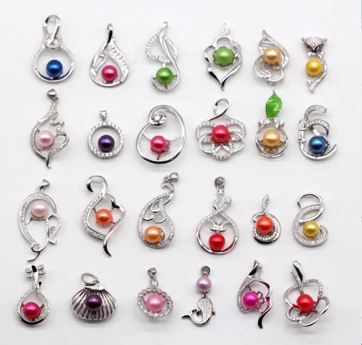 Распродажа! Хорошая цена Серебряная жемчужина подвеска с креплением на 6 8 мм