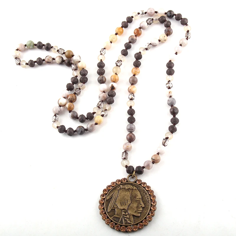 Модные богемные этнические ювелирные изделия 6 мм натуральные камни и стекло