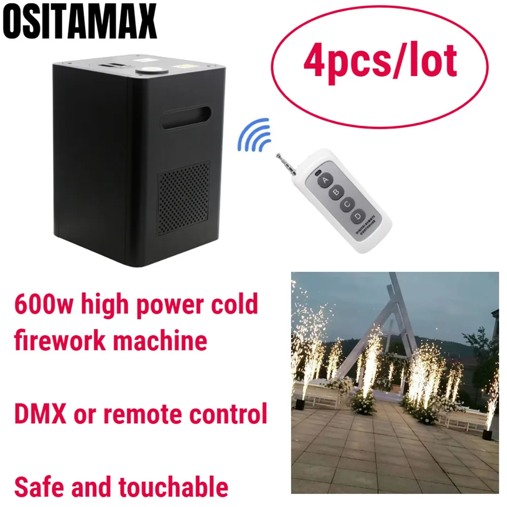 4pcs machine carton 4 шт. с Flycase 600 Вт холодные Салюты пиротехнические машины дистанционного или сценическое оборудование DMX Искра фейерверк пламя фонтан свадьба - Цвет: 4pcs machine carton