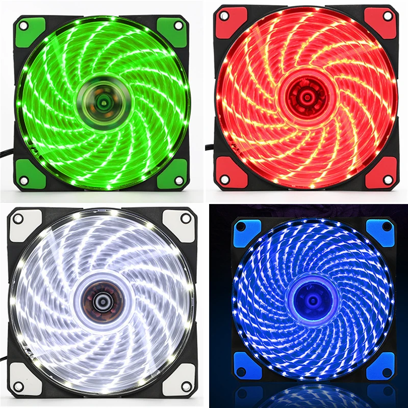 Вентилятор для водяного охлаждения 12 см 15 светодиодный медный провод бесшумное