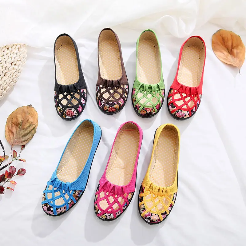 

Туфли женские с перфорацией, плоская подошва, дышащие теннисные туфли, сандалии для мам, весна-лето