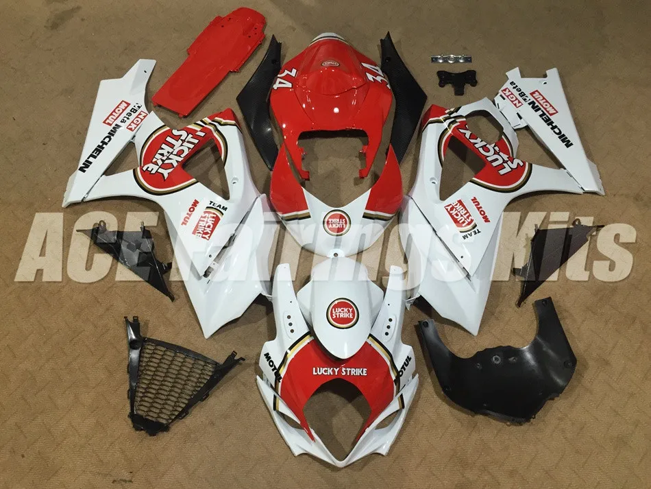 

3Gifts New Motorcycles Fairings kit Fit For Suzuki GSXR1000 K7 2007 2008 GSXR-1000 07 08 ABS Bodywork custom red white lucky