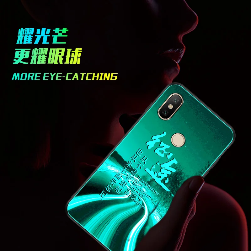 SemgCeKen светящийся чехол из закаленного стекла для Xiaomi Redmi Note 7 8 pro 8pro 7s 7pro note7 note8 3d